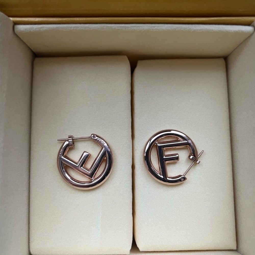 Rose Gold Fendi Earrings